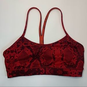Lululemon Flow Y Bra Rare Snake Red Tide Cranberry